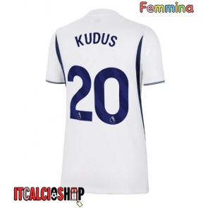 Tottenham Hotspur Mohammed Kudus #20 Prima Maglia Femmina 2026-27 Manica Corta